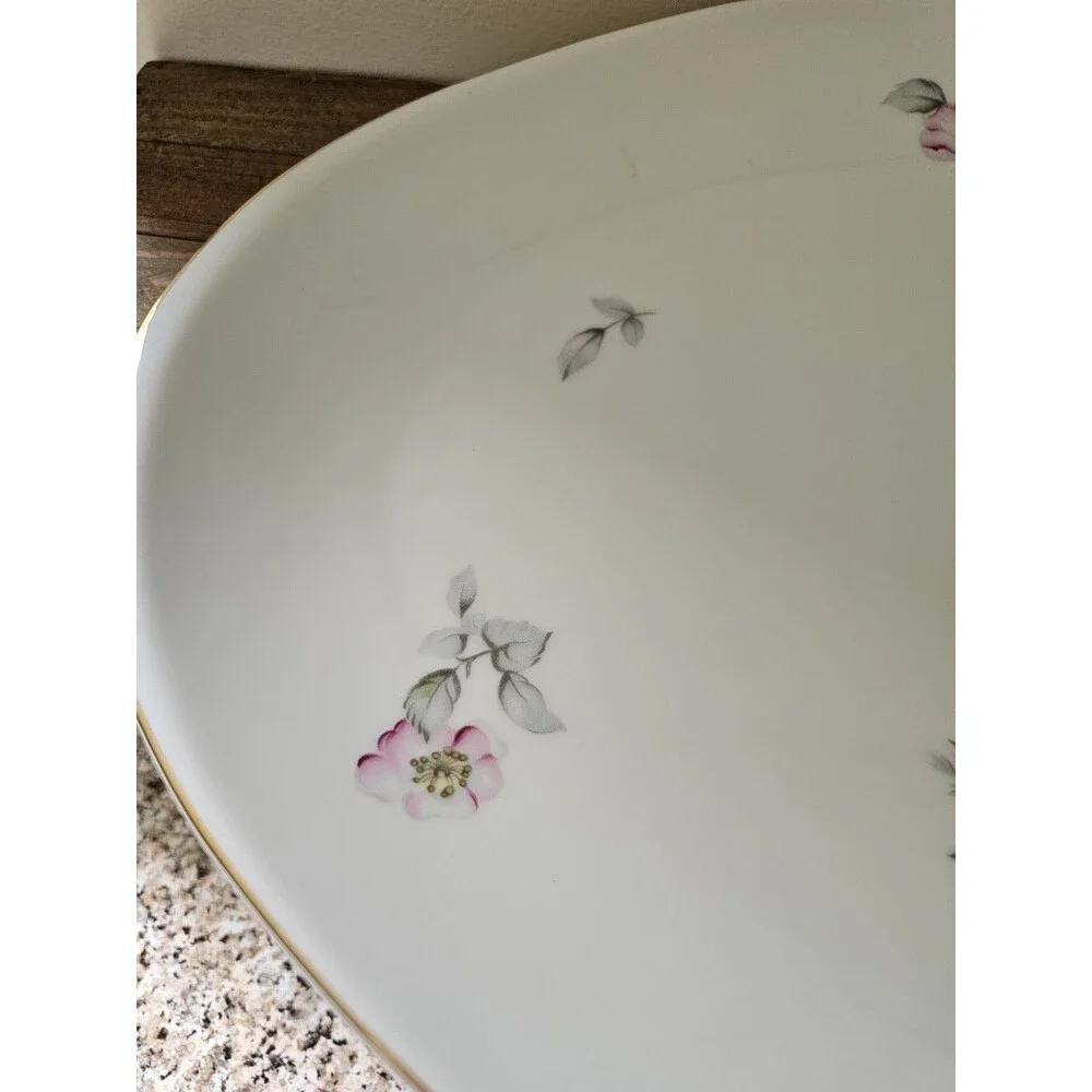 Harvan Fine China Oval Serving Platter Pattern Prim Rose 16 Inches